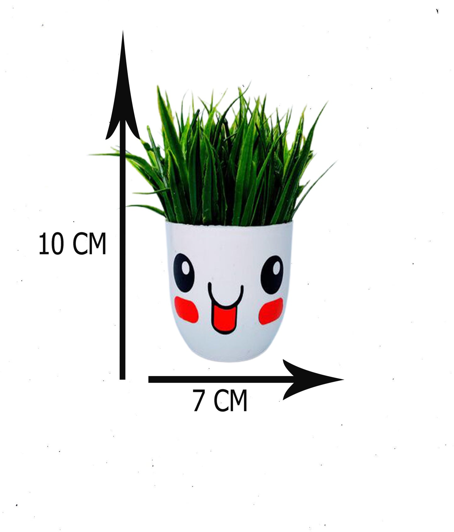 Rakakart- Artificial Plants with Cute Face,set of 4 emoji pots