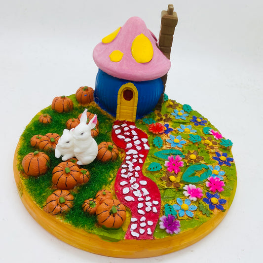 RAKAKART-  miniature PUMPKIN GARDEN HOUSE // FAIRY LAND