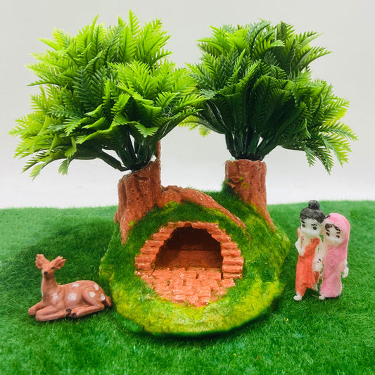 RAKAKART--beautifully crafted CAVE/tiny deer miniature// decorative showpiece,