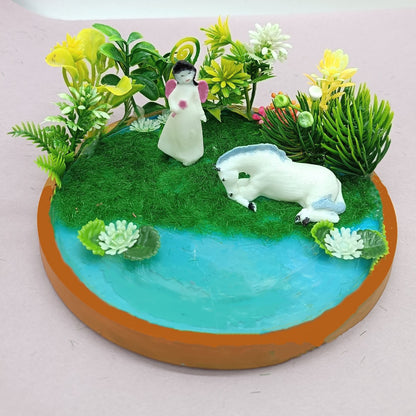 RAKAKART--Pond theme miniature decor//tiny horse & cute little angle