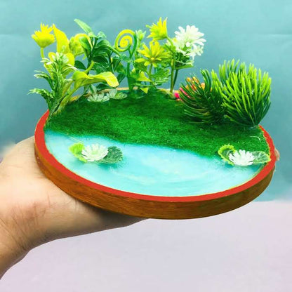 RAKAKART--fairy garden mini pond// tiny elephants