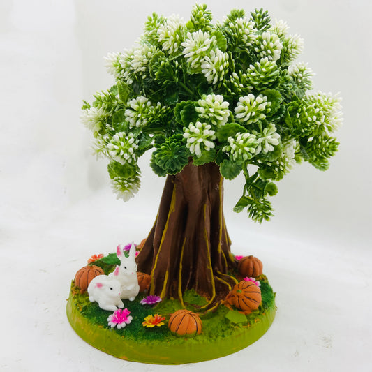 RAKAKART-  miniature PUMPKIN GARDEN TREE/tiny RABBITS