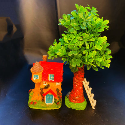 Rakakart- Elegant artificial plant, mini house for home decor