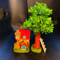 Rakakart- Elegant artificial plant, mini house for home decor