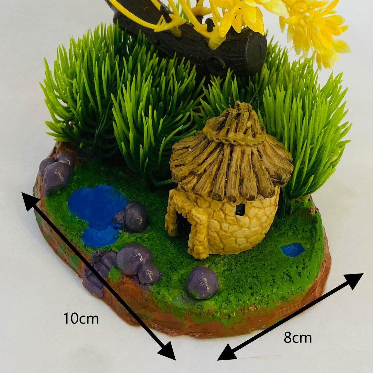 Rakakart-Bonsai Wild Artificial Plant with pond pot & house