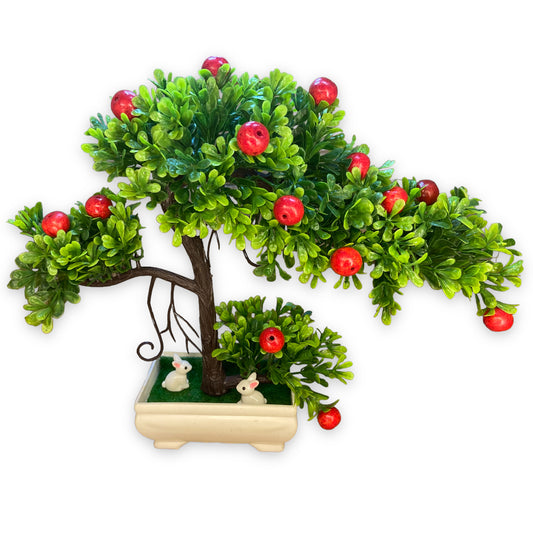 Rakakart- wonderful bonsai artificial plant with mini rabbits for home decor