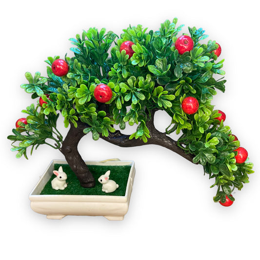 Rakakart- wonderful bonsai artificial plant with mini rabbits for home decor